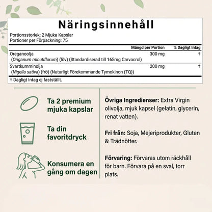 Nordic Oregano - Oreganoolja med Svartkumminolja